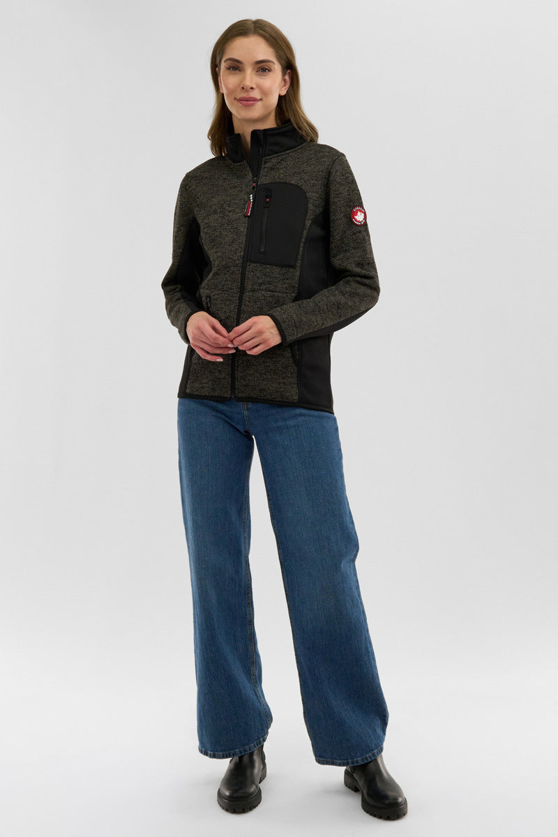 Canada Weather Gear Fleece Zip Up Lightweight Jacket - Olive - Womens Lightweight Jackets - Fairweather