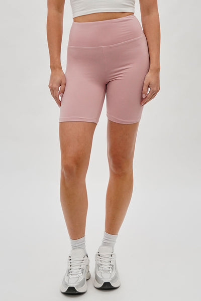 Mikk High-Waisted Biker Shorts - Blush - Womens Shorts & Capris - Fairweather