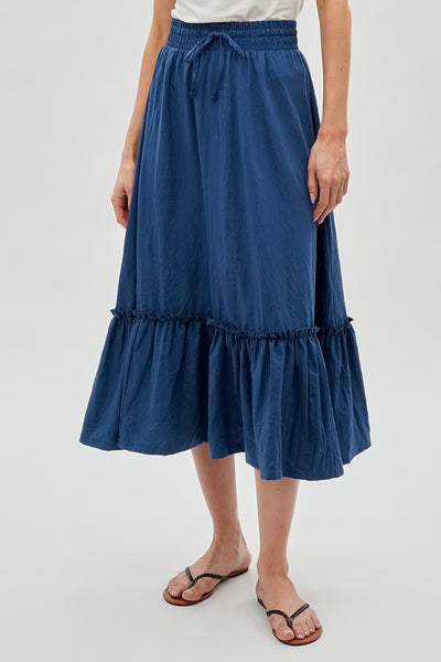 Runaway Bay Tiered Cinched Skirt - Blue - Womens Skirts - Fairweather