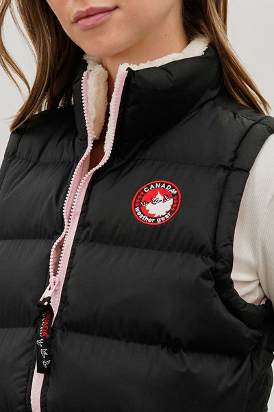 Gilet matelassé Canada Weather Gear à col doublé polaire – Noir