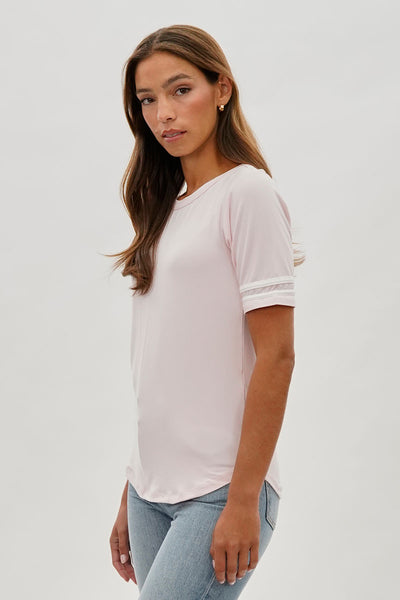 Stylexchange Vintage Striped Varsity Tee - Blush - Womens Tees & Tank Tops - Fairweather