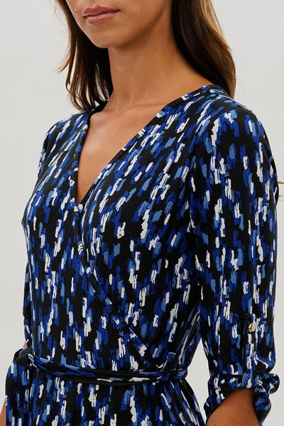 International INC Company Patterned Crossover Day Dress - Blue - Womens Day Dresses - Fairweather