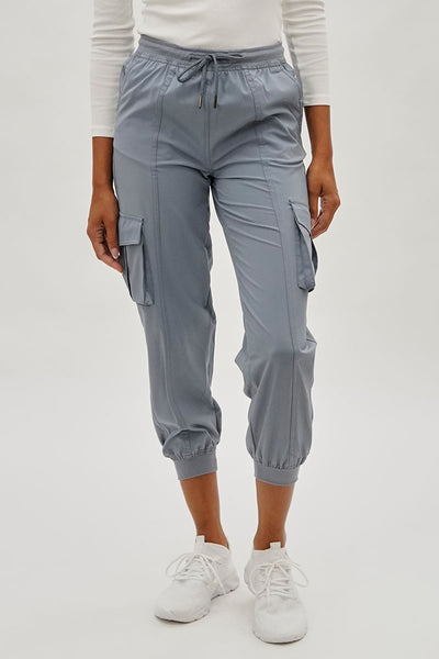 Canada Weather Gear Tie Waist Cargo Joggers - Grey - Womens Joggers & Sweatpants - Fairweather