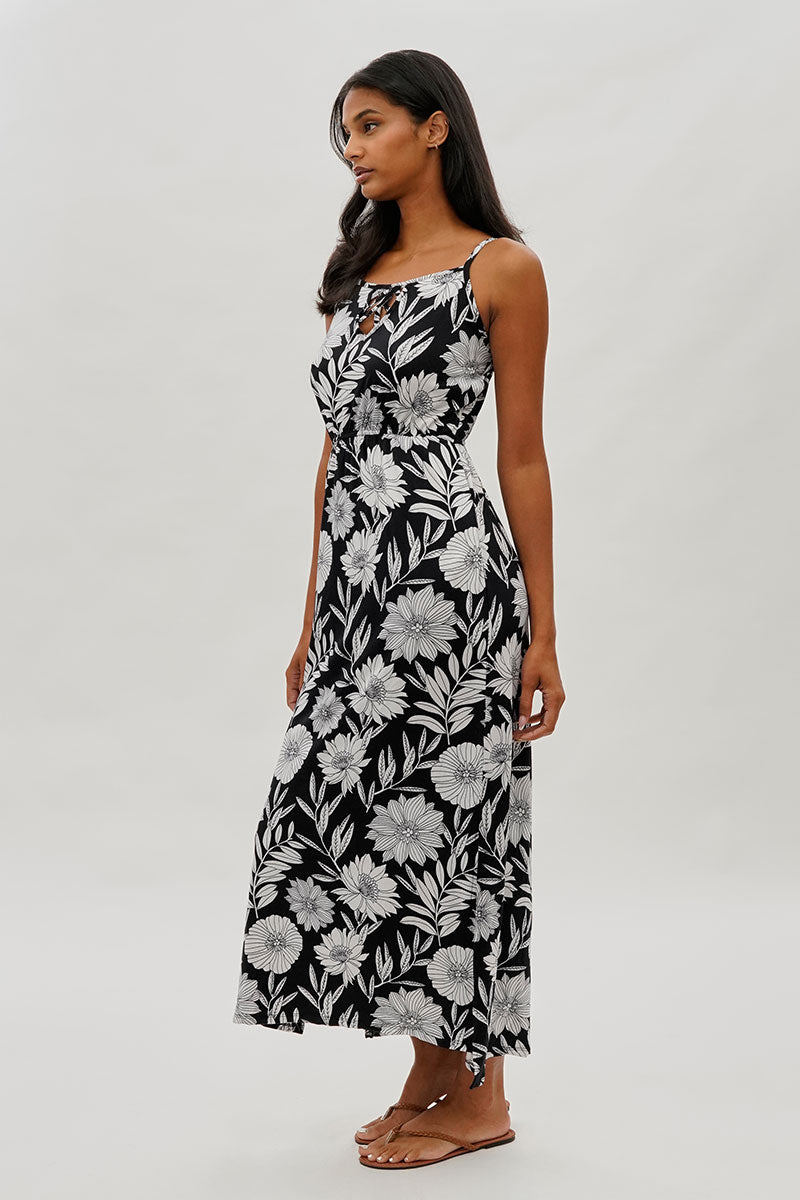 International INC Company Floral Keyhole Maxi Dress - Black - Womens Maxi Dresses - Fairweather