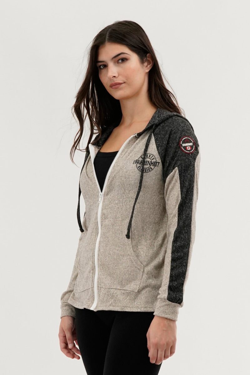 Fahrenheit Lightweight Zip Up Hoodie - Cream - Womens Hoodies & Sweatshirts - Fairweather