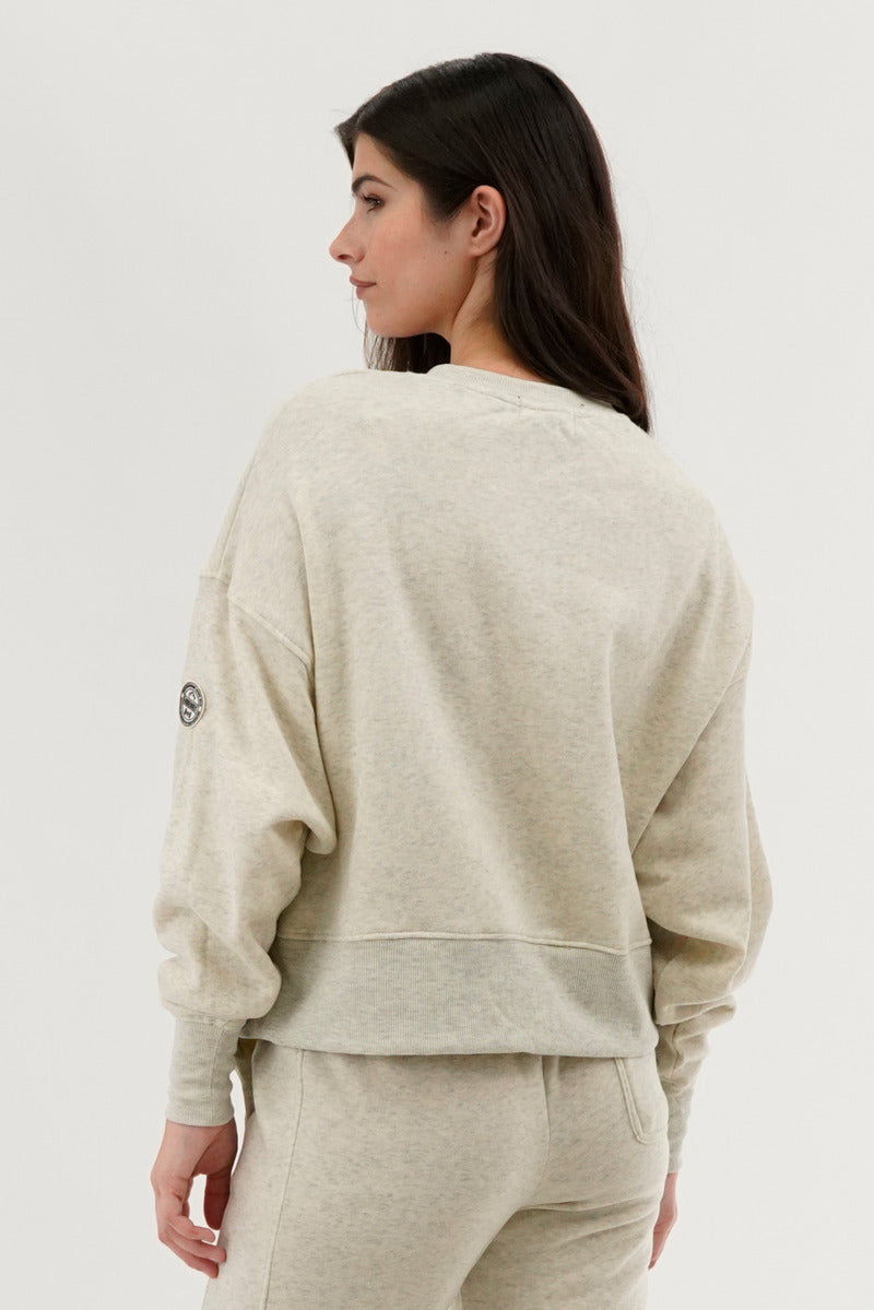 Fahrenheit Drop Shoulder Crewneck Sweatshirt - Beige - Womens Hoodies & Sweatshirts - Fairweather