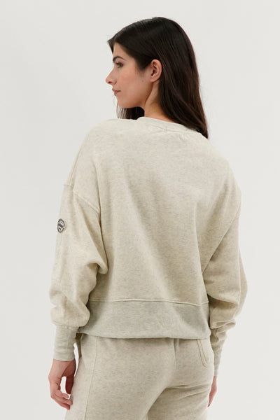 Fahrenheit Drop Shoulder Crewneck Sweatshirt - Beige - Womens Hoodies & Sweatshirts - Fairweather