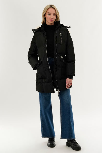 Canada Weather Gear Faux Fur Lined Hood Parka Jacket - Black - Womens Parka Jackets - Fairweather