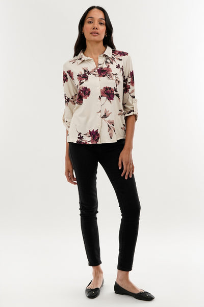 International INC Company Floral Button Down Shirt - Beige - Womens Shirts & Blouses - Fairweather