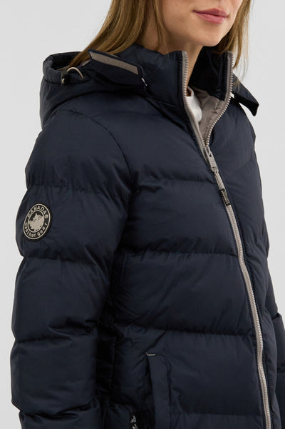 Canada Weather Gear Chevron Bubble Bomber Jacket - Navy - Womens Bomber Jackets - Fairweather
