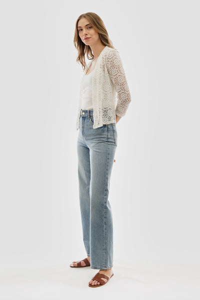 Costa Blanca Floral Lace Open Shrug Cardigan - Cream - Womens Cardigans - Fairweather
