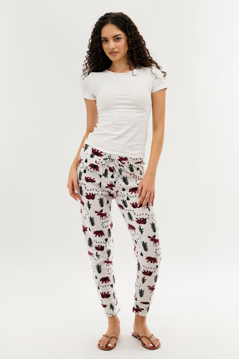 Canada Weather Gear Winter Print Pajama Pants - White - Womens Pajamas - Fairweather