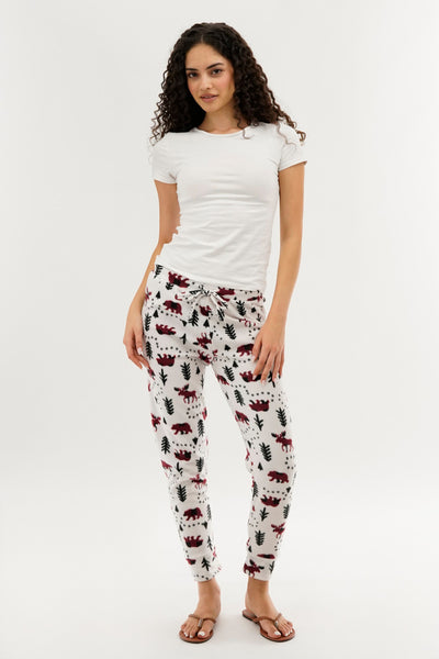 Canada Weather Gear Winter Print Pajama Pants - White - Womens Pajamas - Fairweather