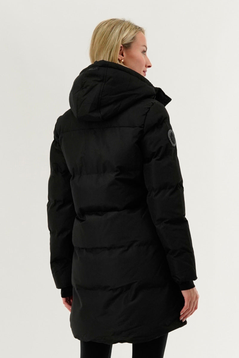 Camada Weather Gear Colour Block Puffer Parka Jacket - Black - Womens Parka Jackets - Fairweather