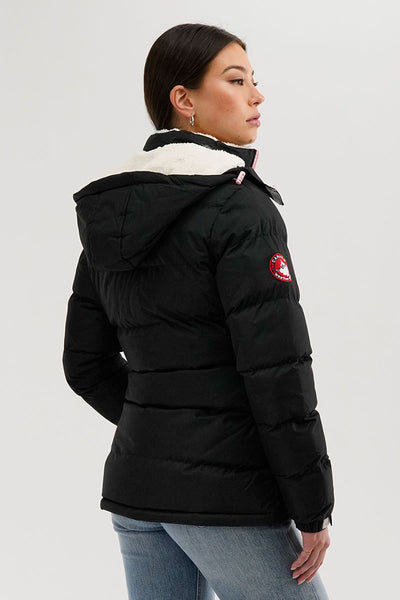 Canada Weather Gear Sherpa Lined Collar Bomber Jacket - Black - Womens Bomber Jackets - Fairweather