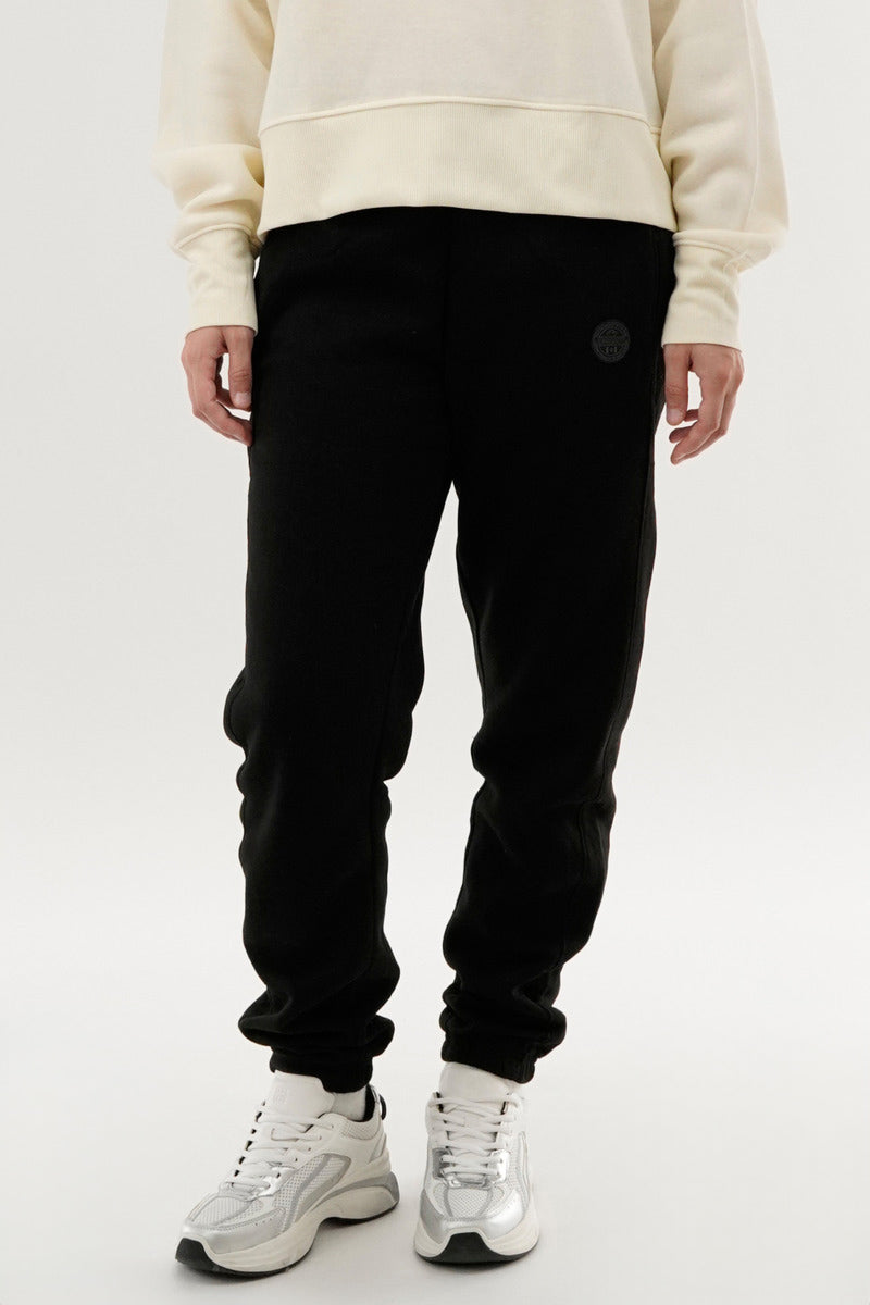 Fahrenheit Tie Waist Fleece Joggers - Black