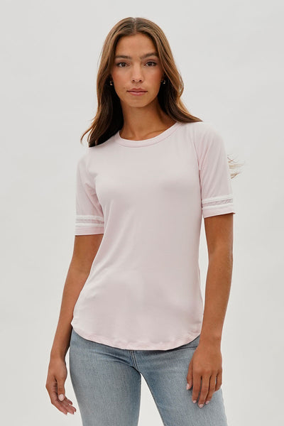 Stylexchange Vintage Striped Varsity Tee - Blush - Womens Tees & Tank Tops - Fairweather