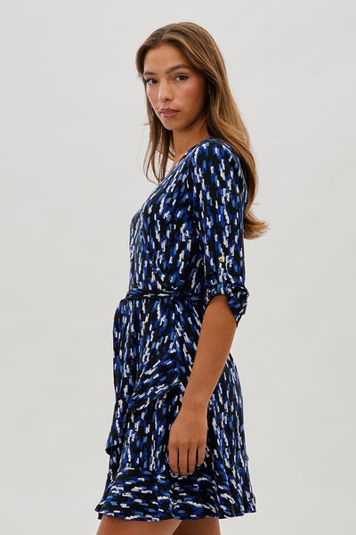 International INC Company Patterned Crossover Day Dress - Blue - Womens Day Dresses - Fairweather