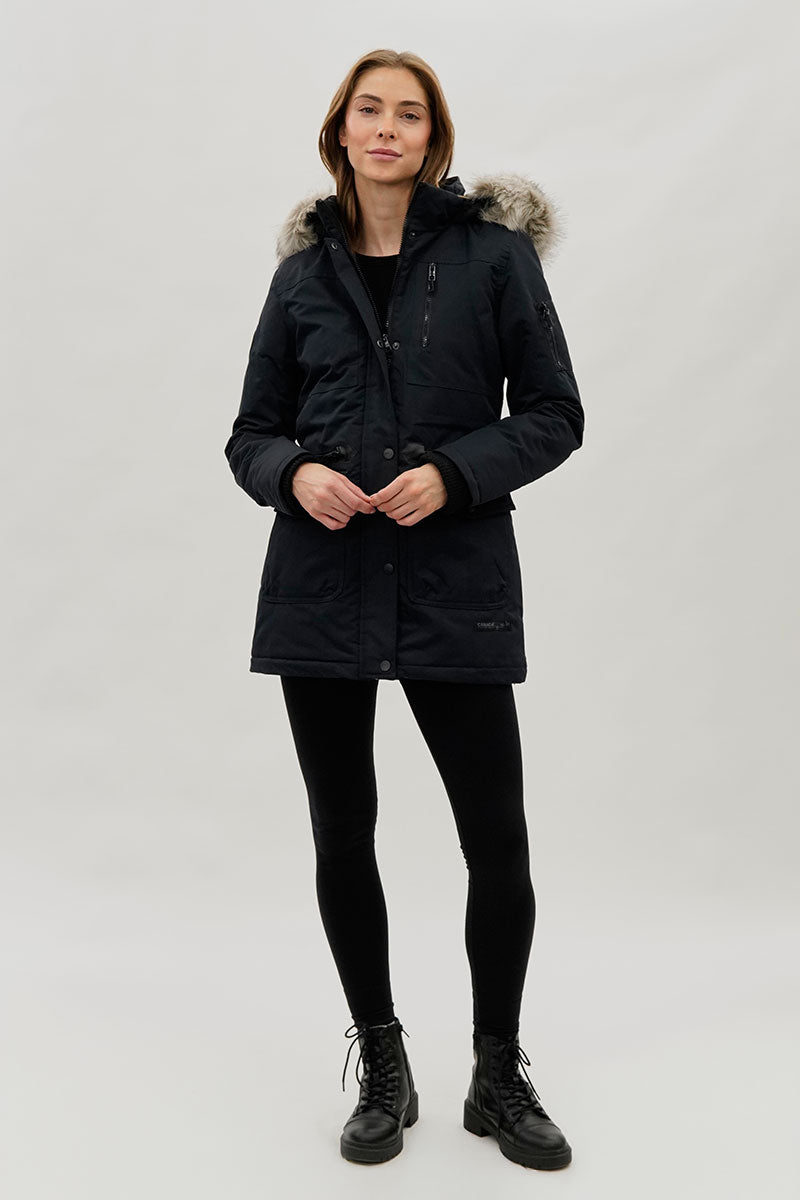 Parka doublée en fausse fourrure Canada Weather Gear - Bleu marine