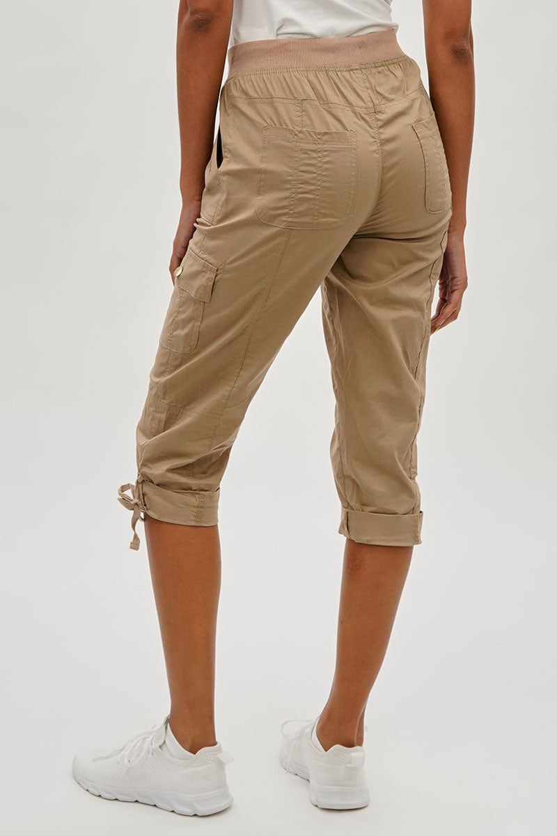 International INC Company Drawstring Cargo Capris - Beige - Womens Shorts & Capris - Fairweather