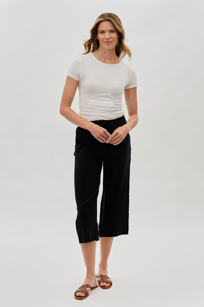 International INC Company Cropped Tie Waist Pants - Black - Womens Pants - Fairweather