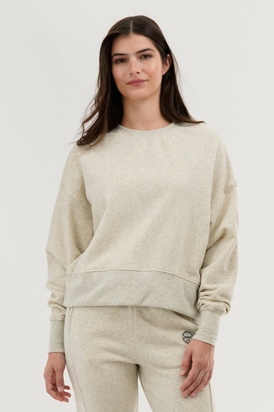 Fahrenheit Drop Shoulder Crewneck Sweatshirt - Beige - Womens Hoodies & Sweatshirts - Fairweather