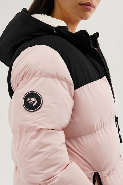 Super Triple Goose Colour Block Bomber Jacket - Pink - Womens Bomber Jackets - Fairweather