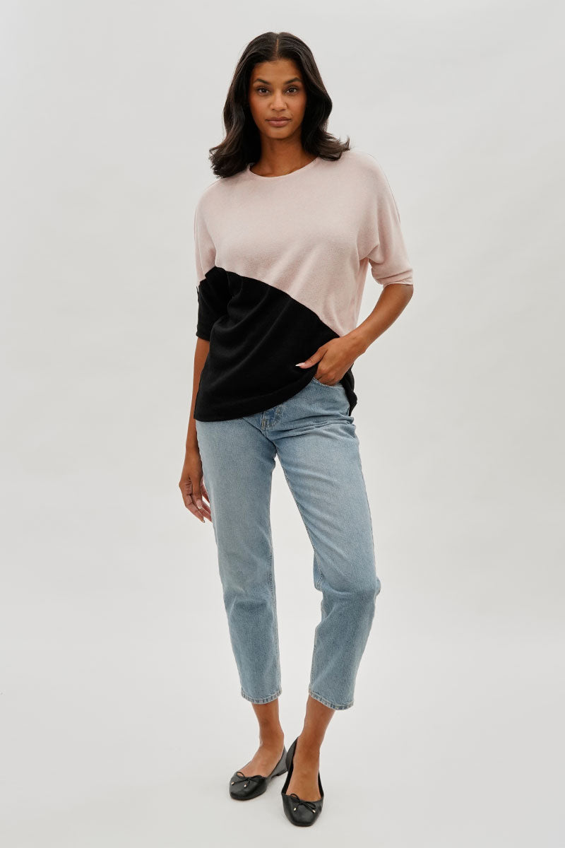 International INC Company Diagonal Colour Block Tee - Pink - Womens Tees & Tank Tops - Fairweather