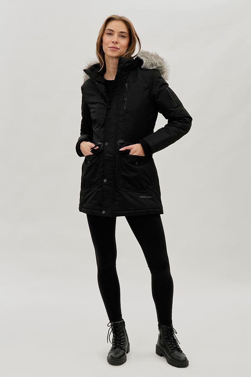 Parka doublée en fausse fourrure Canada Weather Gear - Noir