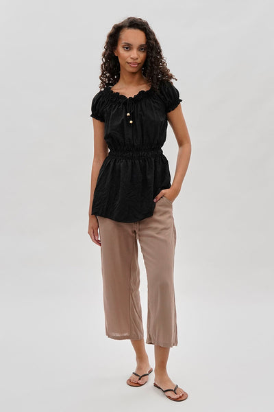 International INC Company Cropped Tie Waist Pants - Taupe - Womens Pants - Fairweather