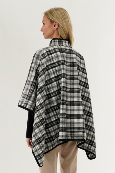 Canada Weather Gear Tartan Plaid Poncho - Grey - Womens Ponchos - Fairweather
