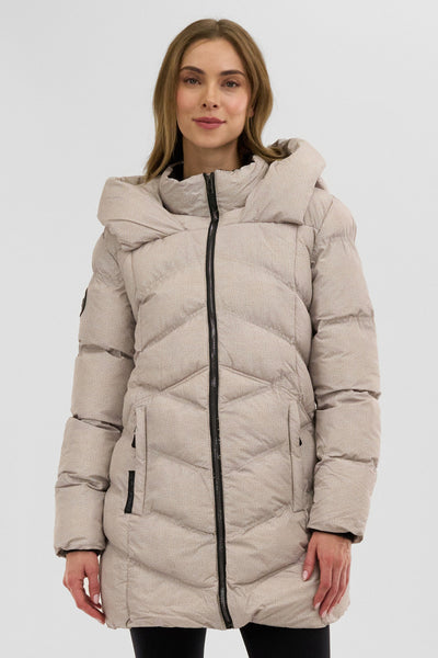 Canada Weather Gear Chevron Quilted Parka Jacket - Cream - Womens Parka Jackets - Fairweather