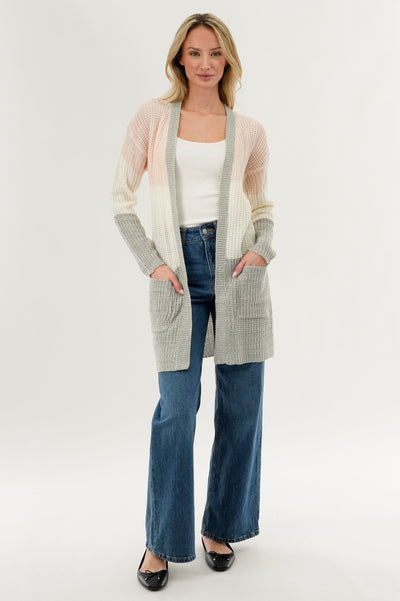 Stylexchange Colour Block Knit Cardigan - Pink - Womens Cardigans - Fairweather