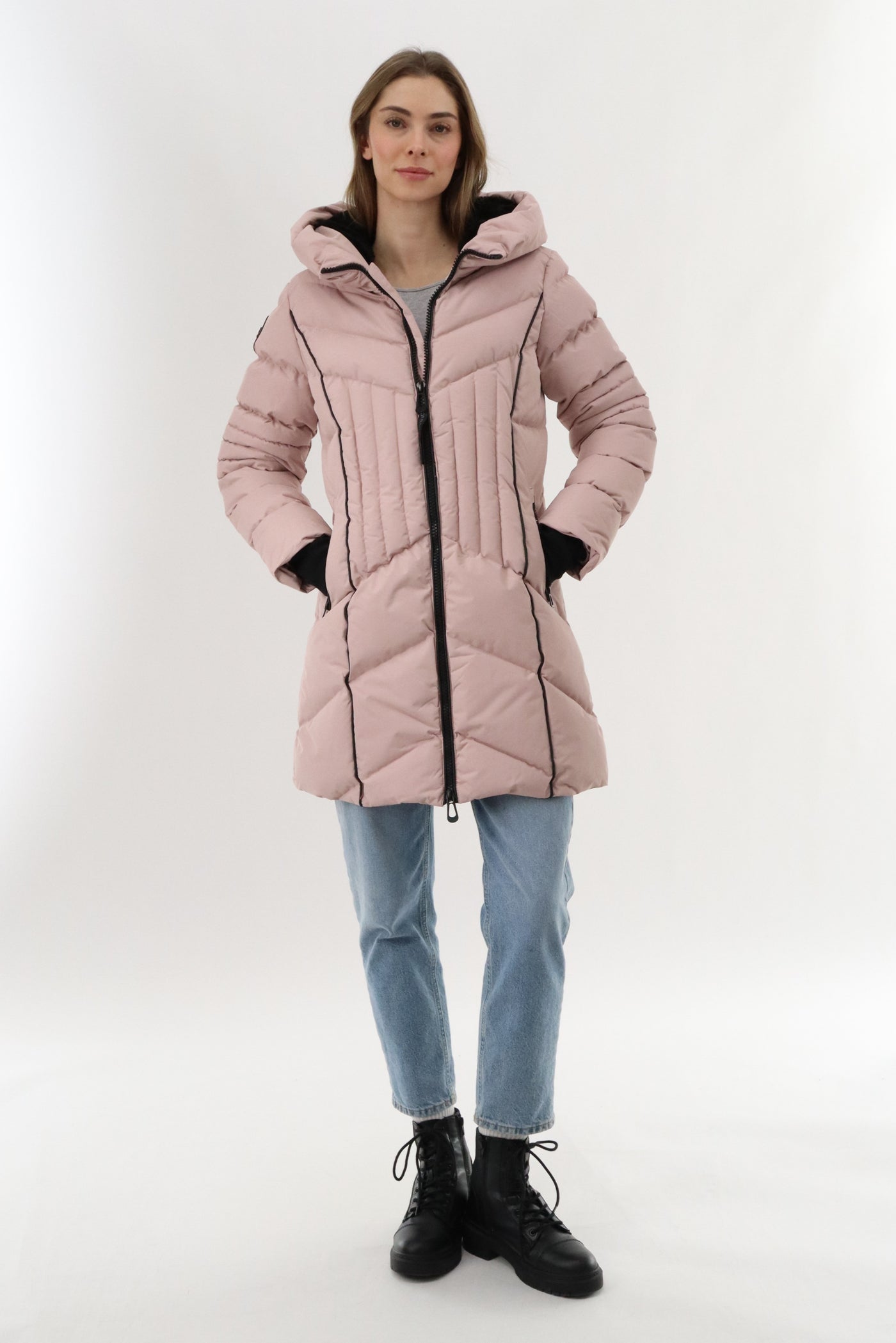 Canada Weather Gear Quilted Hooded Parka Jacket - Blush - Womens Parka Jackets - Fairweather