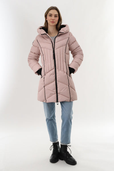 Canada Weather Gear Quilted Hooded Parka Jacket - Blush - Womens Parka Jackets - Fairweather