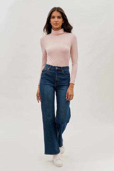 Majora Long Sleeve Turtleneck Pullover Sweater - Blush - Womens Pullover Sweaters - Fairweather