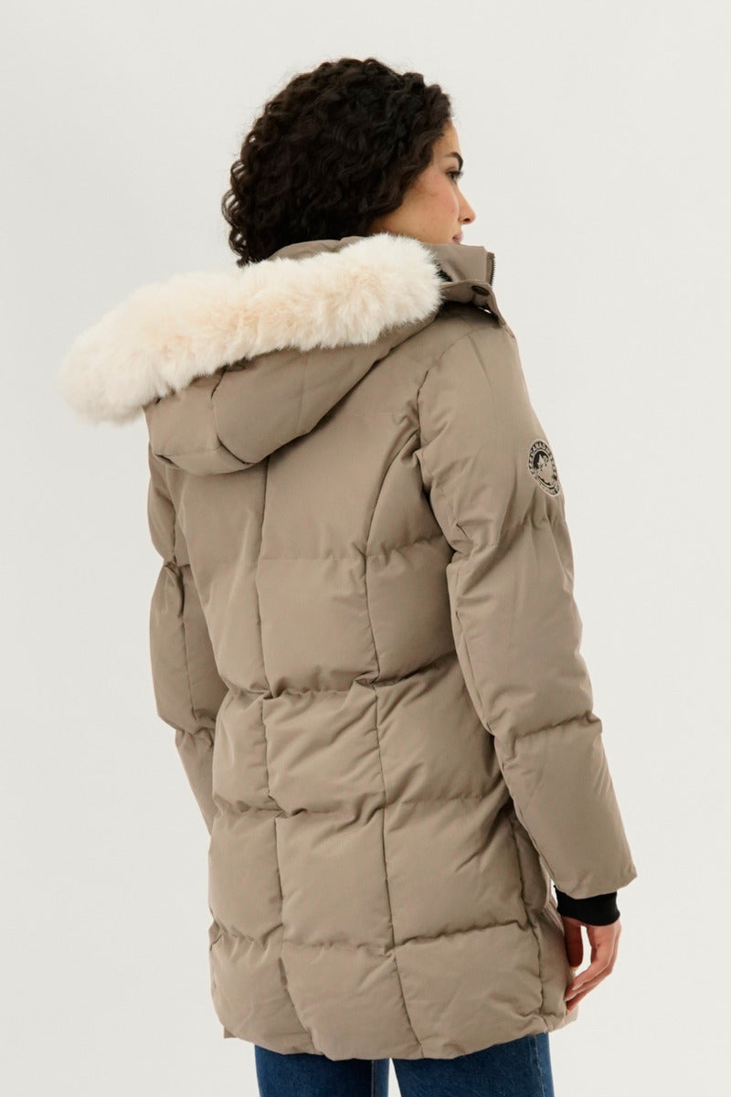 Canada Weather Gear Faux Fur Lined Hood Parka Jacket - Cream - Womens Parka Jackets - Fairweather