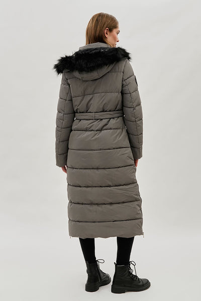 Parka longue doublée de fausse fourrure Canada Weather Gear - Noir