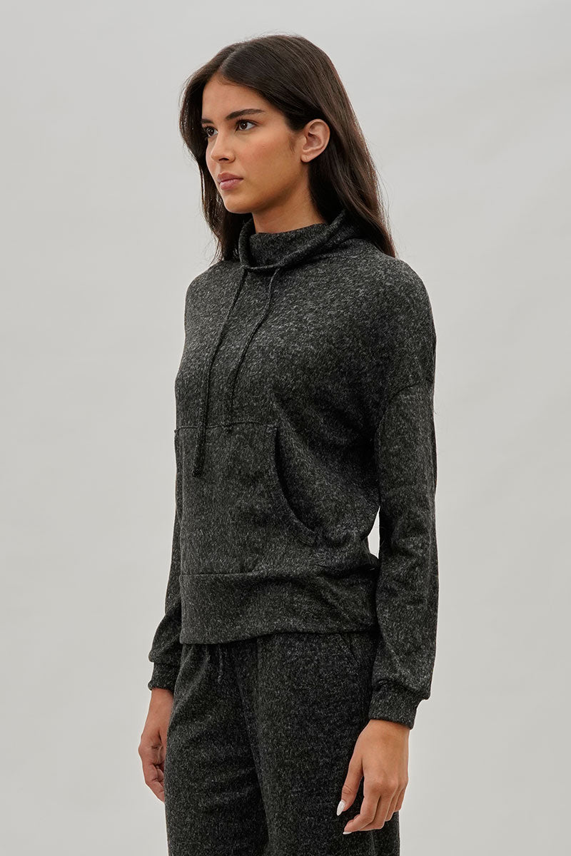 Fahrenheit Cowl Neck Sweatshirt - Black - Womens Hoodies & Sweatshirts - Fairweather