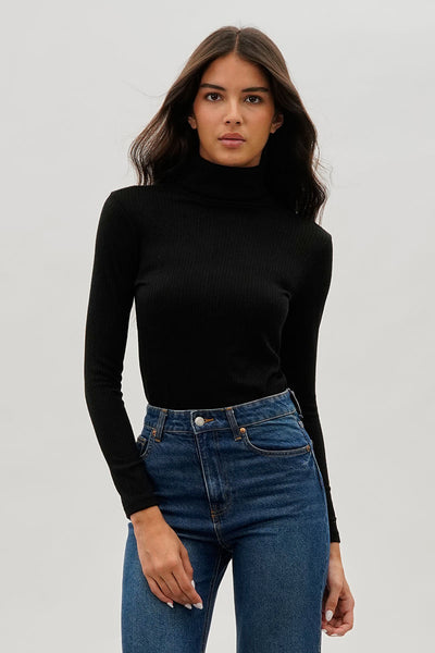 Magazine Ribbed Turtleneck Pullover Sweater - Black - Womens Pullover Sweaters - Fairweather