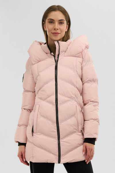 Canada Weather Gear Chevron Quilted Parka Jacket - Pink - Womens Parka Jackets - Fairweather