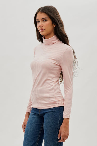 Majora Long Sleeve Turtleneck Pullover Sweater - Blush - Womens Pullover Sweaters - Fairweather