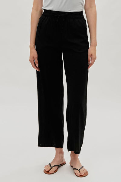 International INC Company Tie Waist Wide Leg Pants - Black - Womens Pants - Fairweather
