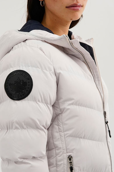 Canada Weather Gear Chevron Quilted Bomber Jacket - White - Womens Bomber Jackets - Fairweather