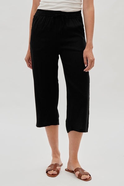 International INC Company Cropped Tie Waist Pants - Black - Womens Pants - Fairweather