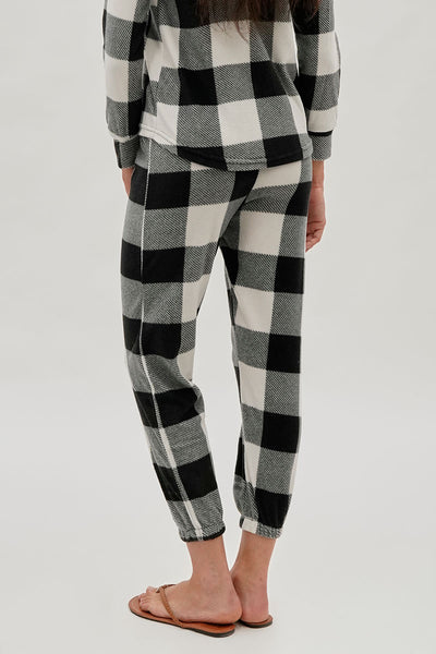 Canada Weather Gear Plaid Jogger Pajama Pants - White - Womens Pajamas - Fairweather