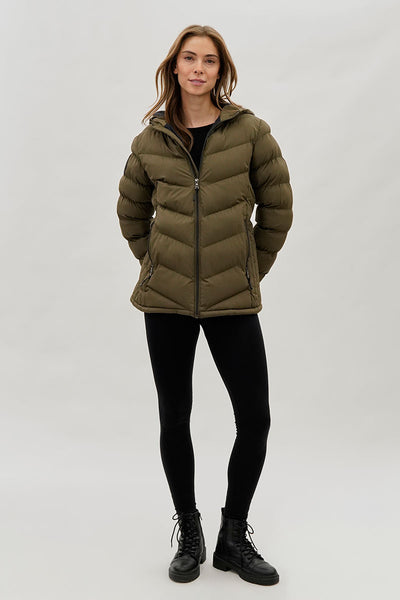 Blouson aviateur matelassé à chevrons Canada Weather Gear – Olive