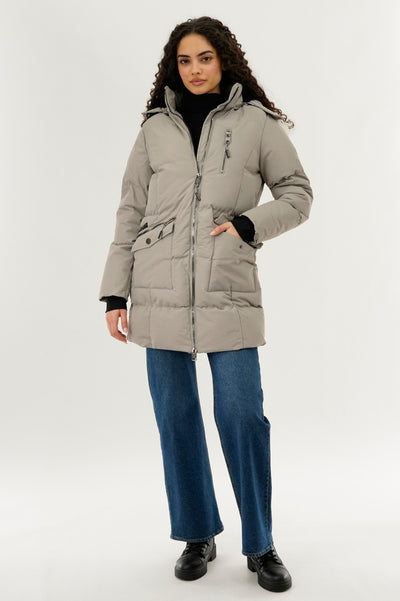 Canada Weather Gear Faux Fur Lined Hood Parka Jacket - Beige - Womens Parka Jackets - Fairweather