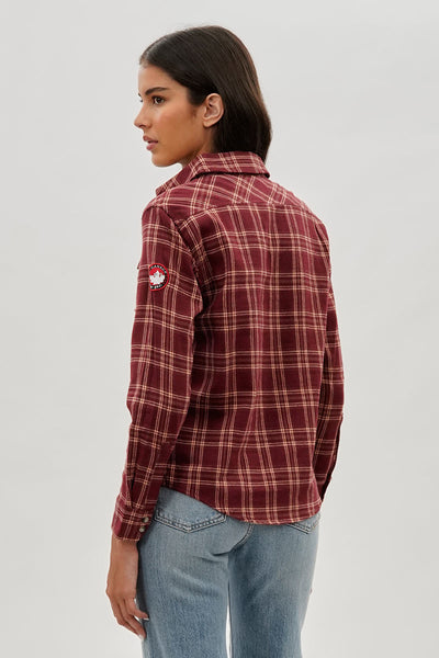 Canada Weather Gear Plaid Button Up Shirt - Burgundy - Womens Shirts & Blouses - Fairweather