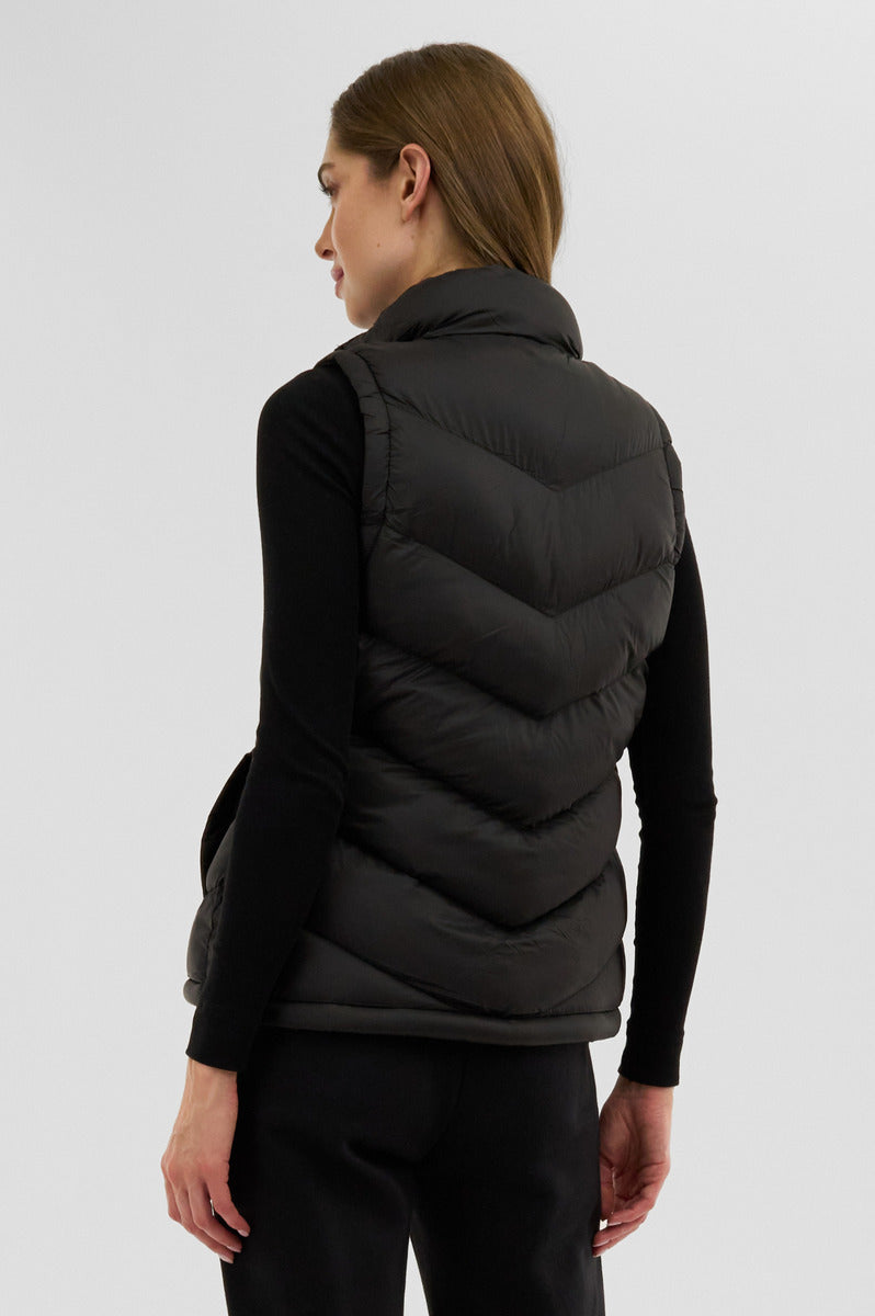 Canada Weather Gear Chevron Puffer Vest - Black - Womens Vests - Fairweather